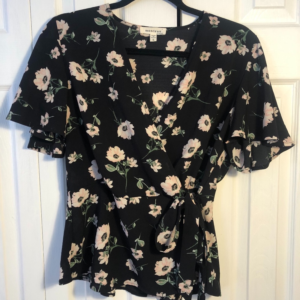 Floral Wrap Top